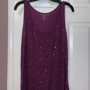 New York and Company Sleeveless Sequined Tank - XL